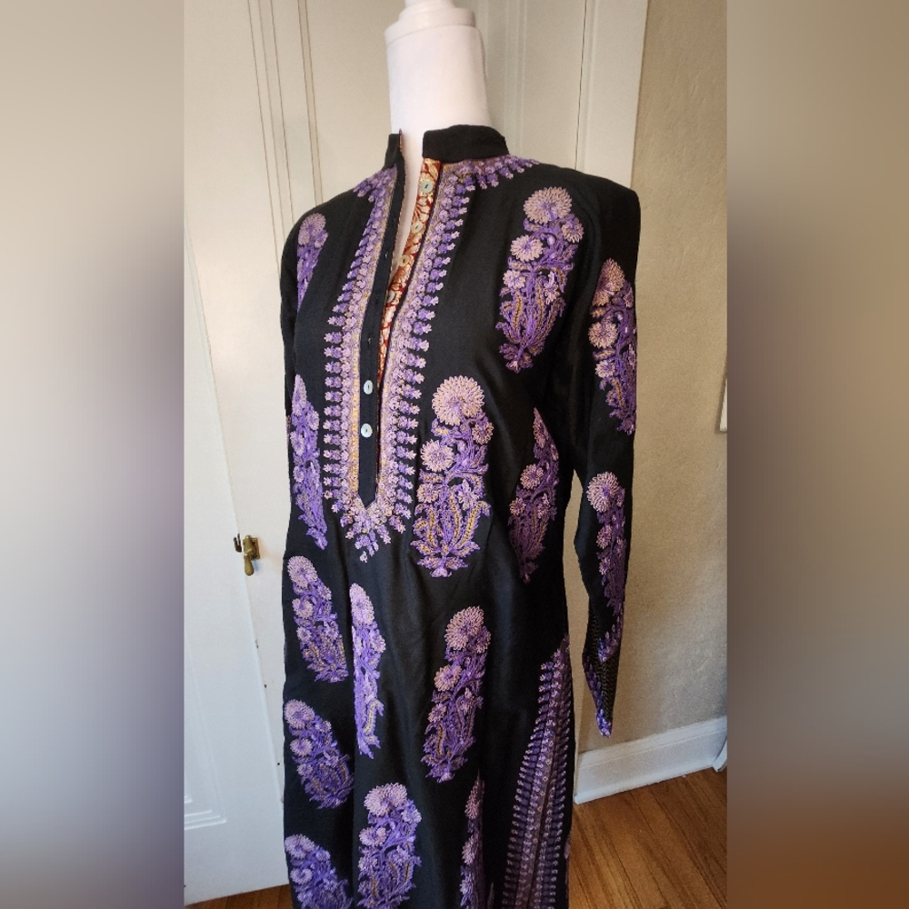 Manish Arora Kurta Embroidered Kurta Tunic Free Size Purple Chic Made in India